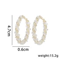 1 Paire Style Simple Style Classique Cercle Placage Incruster Le Cuivre Strass Zircon Plaqué Or 14k Boucles D'oreilles Cerceau main image 2