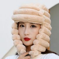 امرأة أنيق الأساسي أسلوب بسيط اللون الصامد إفيلس قبعة من الصوف main image 1
