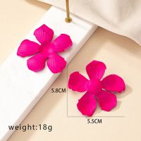 1 Pair Vintage Style Exaggerated Flower Stoving Varnish Plating Iron Ear Studs main image 2