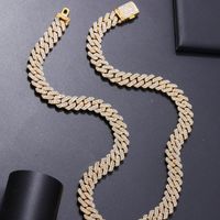 Hip-hop Rock Punk Geometric Solid Color Alloy Plating Inlay Rhinestones White Gold Plated Gold Plated Men's Necklace main image 4