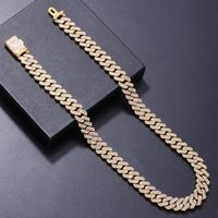 Hip-hop Rock Punk Geometric Solid Color Alloy Plating Inlay Rhinestones White Gold Plated Gold Plated Men's Necklace main image 6
