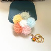 Sweet Flower Alloy Woolen Women's Keychain main image 5