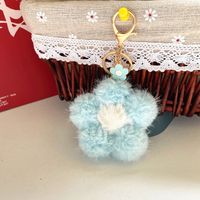 Sweet Flower Alloy Woolen Women's Keychain sku image 9