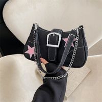 Women's Canvas Star Vintage Style Semicircle Buckle Shoulder Bag Crossbody Bag Underarm Bag main image 2