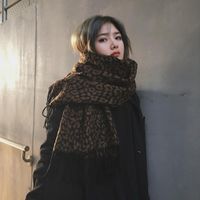 Women's Vintage Style Leopard Acrylic Embroidery Scarf main image 5
