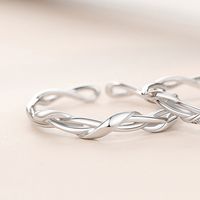Einfacher Stil Geometrisch Einfarbig Sterling Silber Überzug Offener Ring sku image 2
