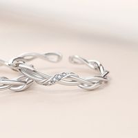 Einfacher Stil Geometrisch Einfarbig Sterling Silber Überzug Offener Ring sku image 1