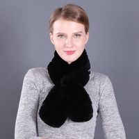 Women's Simple Style Flower Rex Rabbit Fur Scarf sku image 23