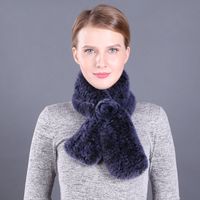 Women's Simple Style Flower Rex Rabbit Fur Scarf sku image 20