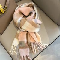 Women's Vintage Style Plaid Fleece Scarf sku image 6