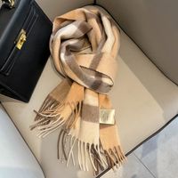 Women's Vintage Style Plaid Fleece Scarf sku image 8