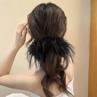 Lady Solid Color Feather Hair Tie main image 4