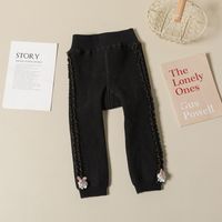 Classic Style Solid Color Embroidery Cotton Pants & Leggings sku image 1