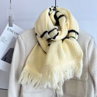 Women's Simple Style Color Block Stripe Knit Scarf sku image 2