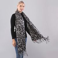 Frau Vintage-stil Leopard Polyester Schal main image 1