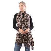 Frau Vintage-stil Leopard Polyester Schal main image 2