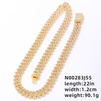 Hip-hop Rock Punk Geometric Solid Color Alloy Plating Inlay Rhinestones White Gold Plated Gold Plated Men's Necklace sku image 5