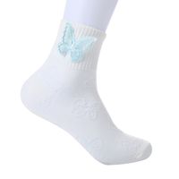 Women's Casual Butterfly Nylon Polyester Embroidery Crew Socks A Pair main image 3