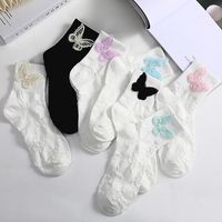 Women's Casual Butterfly Nylon Polyester Embroidery Crew Socks A Pair main image 1