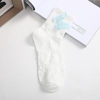 Women's Casual Butterfly Nylon Polyester Embroidery Crew Socks A Pair sku image 4
