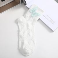 Women's Casual Butterfly Nylon Polyester Embroidery Crew Socks A Pair sku image 7