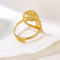 Retro Tree Stainless Steel Plating Inlay Zircon 18k Gold Plated Open Rings main image 5