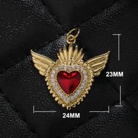 1 Piece Copper Zircon Gold Plated Inlay Polished Pendant sku image 1