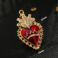 1 Piece Copper Zircon Gold Plated Inlay Polished Pendant sku image 15