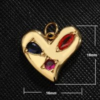 1 Piece Copper Zircon Gold Plated Inlay Polished Pendant sku image 3