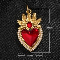 1 Piece Copper Zircon Gold Plated Inlay Polished Pendant sku image 6