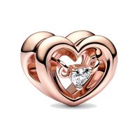 Cute Sweet Heart Shape Copper Plating Silver Plated Jewelry Accessories main image 5