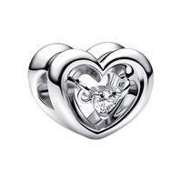 Cute Sweet Heart Shape Copper Plating Silver Plated Jewelry Accessories main image 3