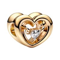 Cute Sweet Heart Shape Copper Plating Silver Plated Jewelry Accessories main image 4
