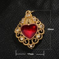 1 Piece Copper Zircon Gold Plated Inlay Polished Pendant main image 5