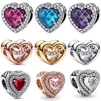 Cute Sweet Heart Shape Copper Plating Silver Plated Jewelry Accessories main image 1