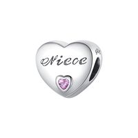 Sweet Letter Heart Shape Copper Plating Silver Plated Jewelry Accessories sku image 2