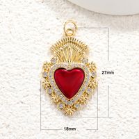 1 Piece Copper Zircon Gold Plated Inlay Pendant main image 4