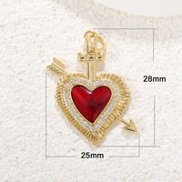 1 Piece Copper Zircon Gold Plated Inlay Pendant main image 3