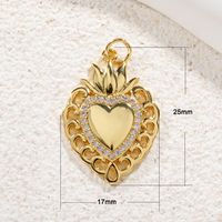 1 Piece Copper Zircon Gold Plated Inlay Pendant sku image 3