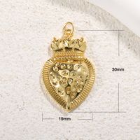 1 Piece Copper Zircon Gold Plated Inlay Pendant sku image 5