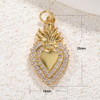 1 Piece Copper Zircon Gold Plated Inlay Pendant sku image 6