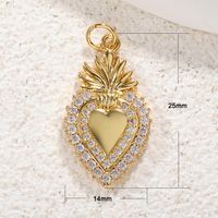 1 Piece Copper Zircon Gold Plated Inlay Pendant main image 3
