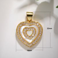 Elegant Streetwear Heart Shape Copper Plating Inlay Zircon Jewelry Accessories sku image 7