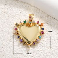 1 Piece Copper Zircon Gold Plated Inlay Pendant sku image 2