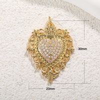 1 Piece Copper Zircon Gold Plated Inlay Pendant main image 2