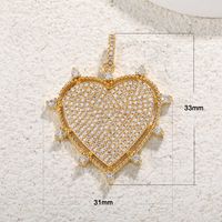 1 Piece Copper Zircon Gold Plated Inlay Pendant sku image 8