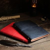 1 Piece Solid Color Class School Pu Leather Retro Loose Spiral Notebook main image 4