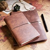 1 Piece Solid Color Class School Pu Leather Retro Loose Spiral Notebook main image 3