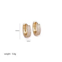1 Pair Lady Commute Circle Plating Inlay Copper Zircon 18k Gold Plated Earrings sku image 6