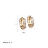 1 Pair Lady Commute Circle Plating Inlay Copper Zircon 18k Gold Plated Earrings sku image 4